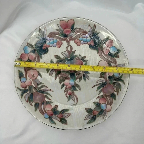 Toyo Porcelain Fruit Plate 10” Grapes Pears Asian Decorative - Picture 8 of 8